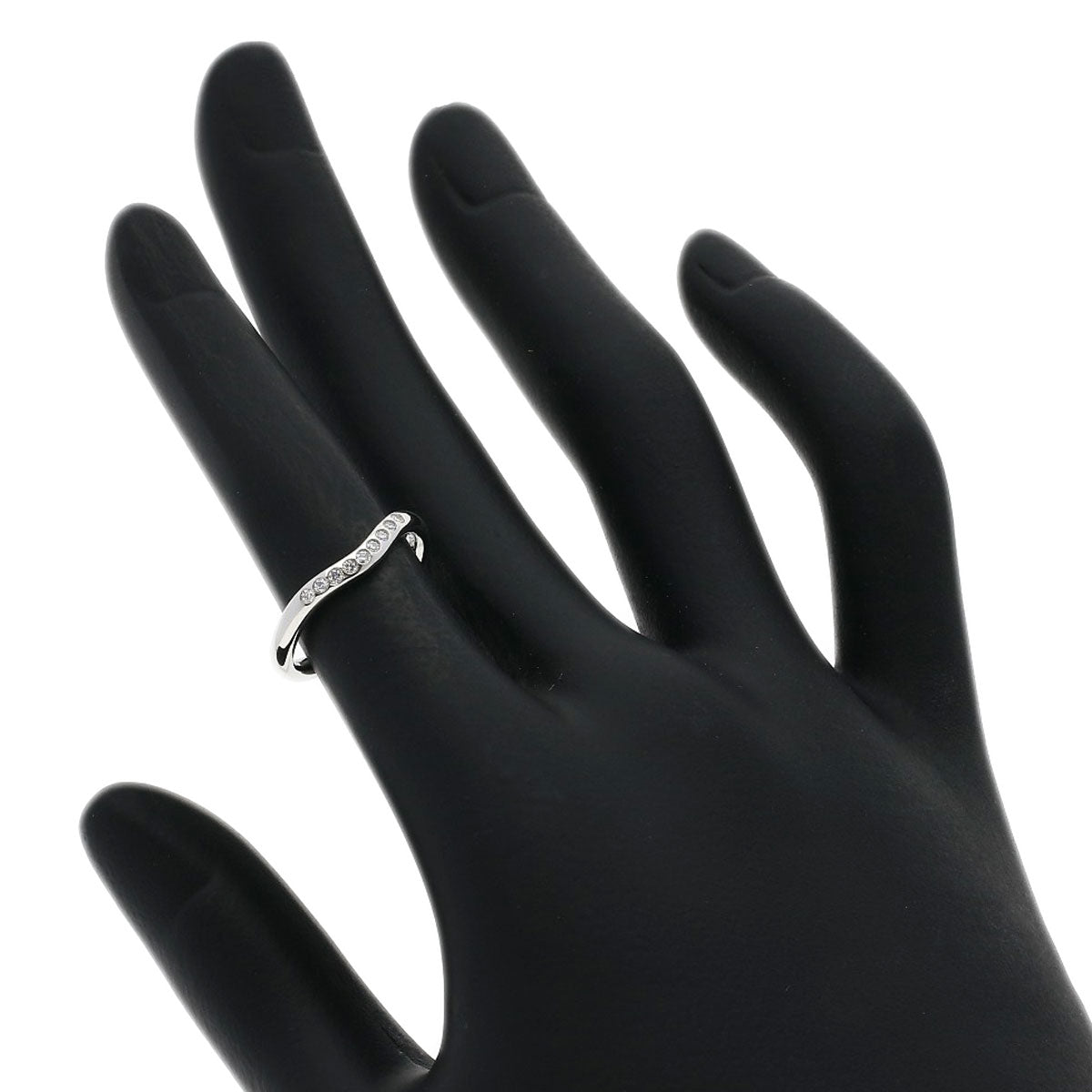 TIFFANY&Co. Curved band Diamond Ring Platinum PT950 Ladies [Used]