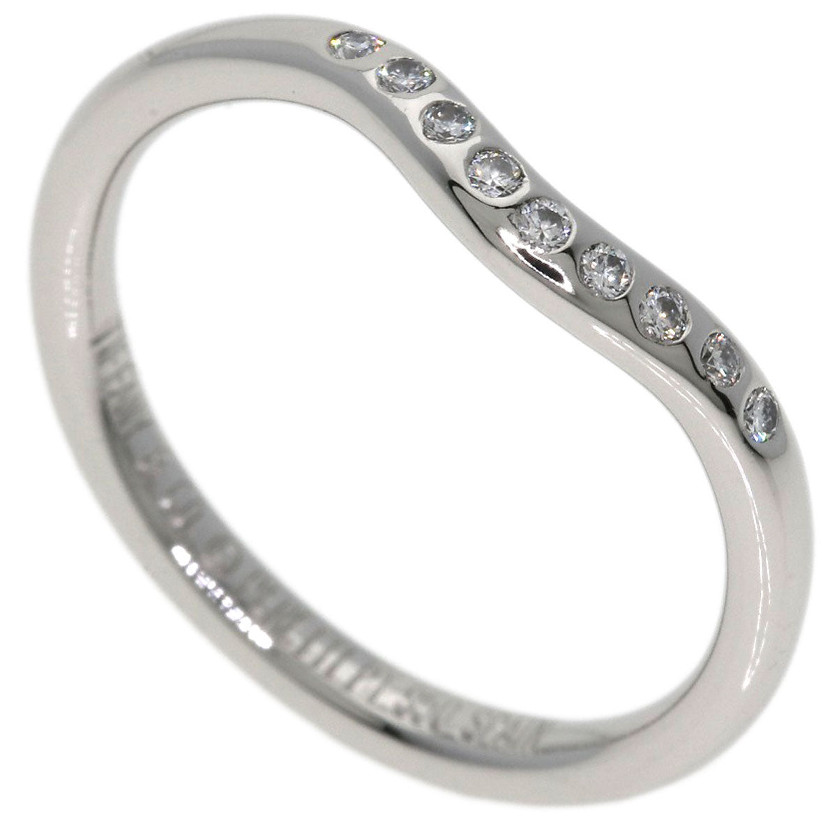 TIFFANY&Co. Curved band Diamond Ring Platinum PT950 Ladies [Used]