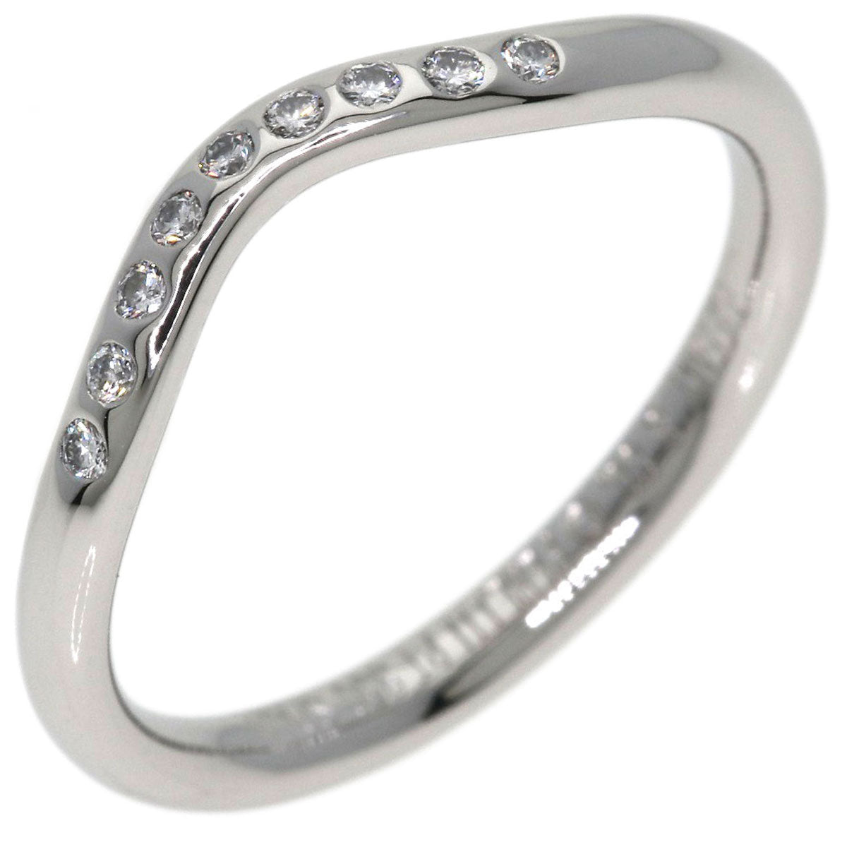 TIFFANY&Co. Curved band Diamond Ring Platinum PT950 Ladies [Used]