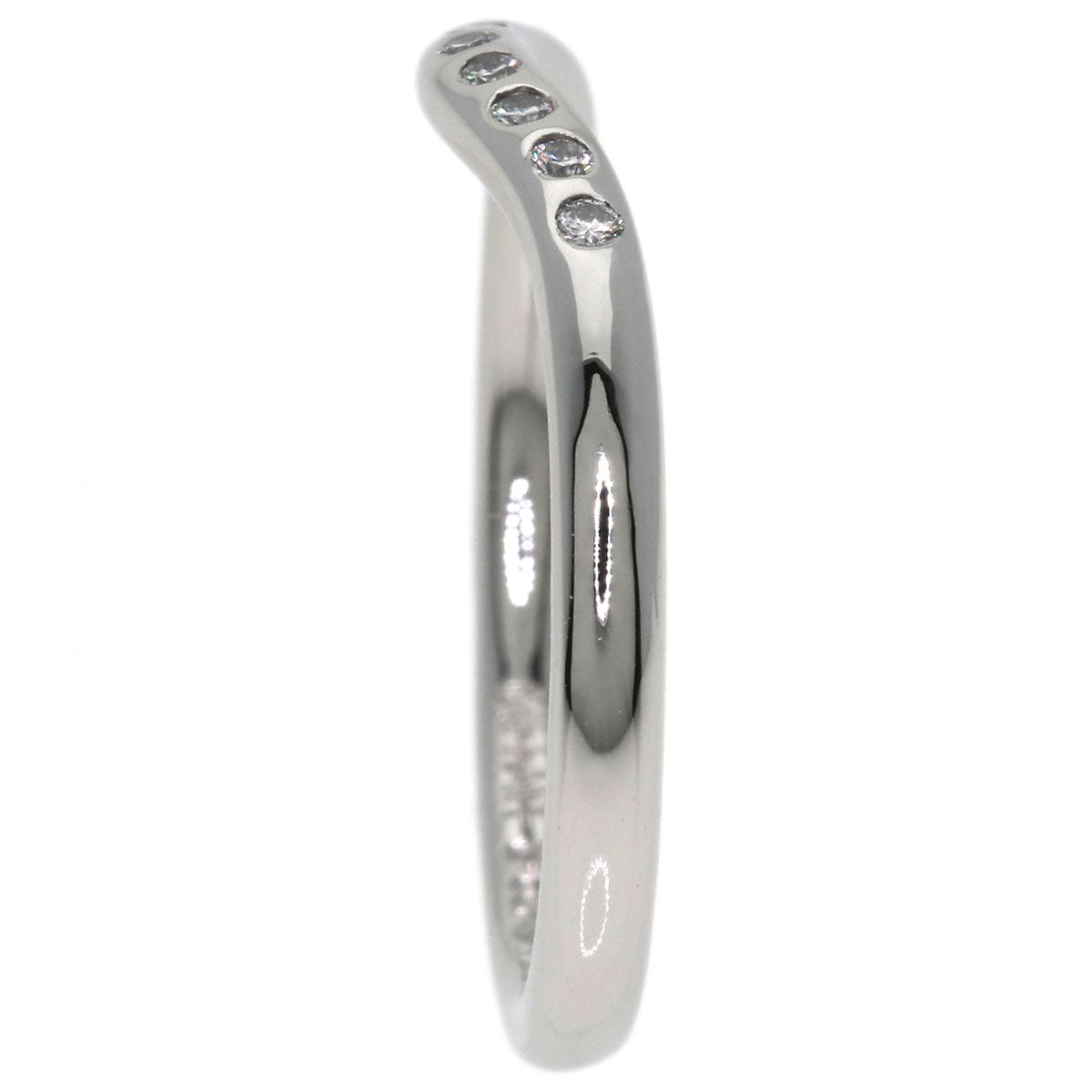 TIFFANY&Co. Curved band Diamond Ring Platinum PT950 Ladies [Used]