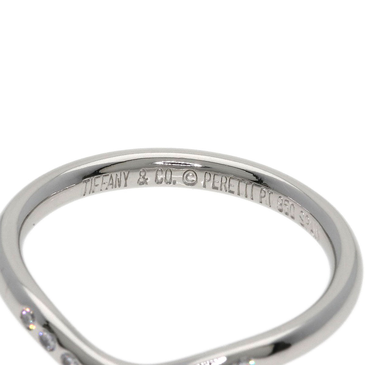 TIFFANY&Co. Curved band Diamond Ring Platinum PT950 Ladies [Used]