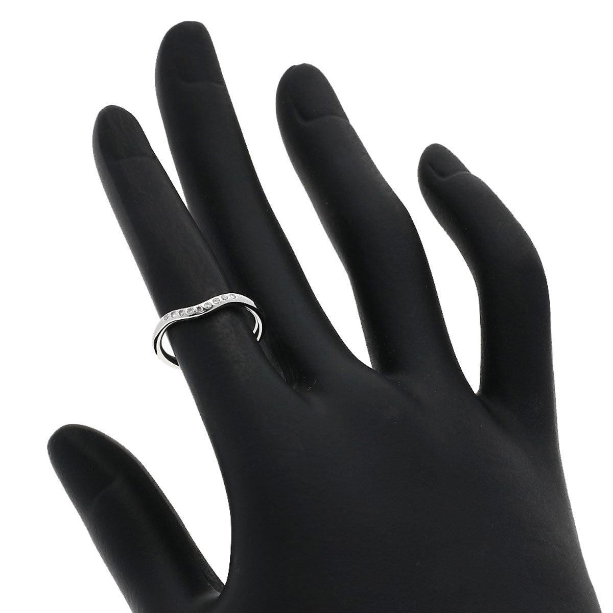 TIFFANY&Co. Curved band Diamond Ring Platinum PT950 Ladies [Used]