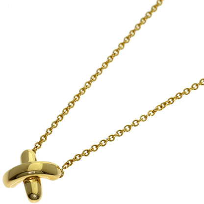 TIFFANY&Co. Cross-stitch Necklace K18 Yellow Gold Ladies [Used]