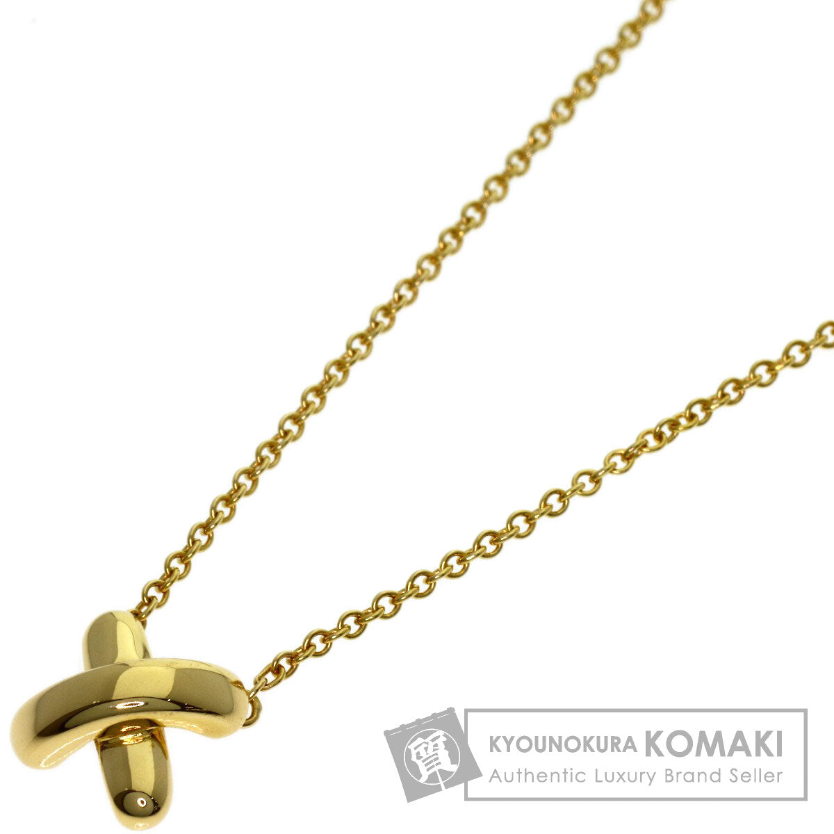 TIFFANY&Co. Cross-stitch Necklace K18 Yellow Gold Ladies [Used]