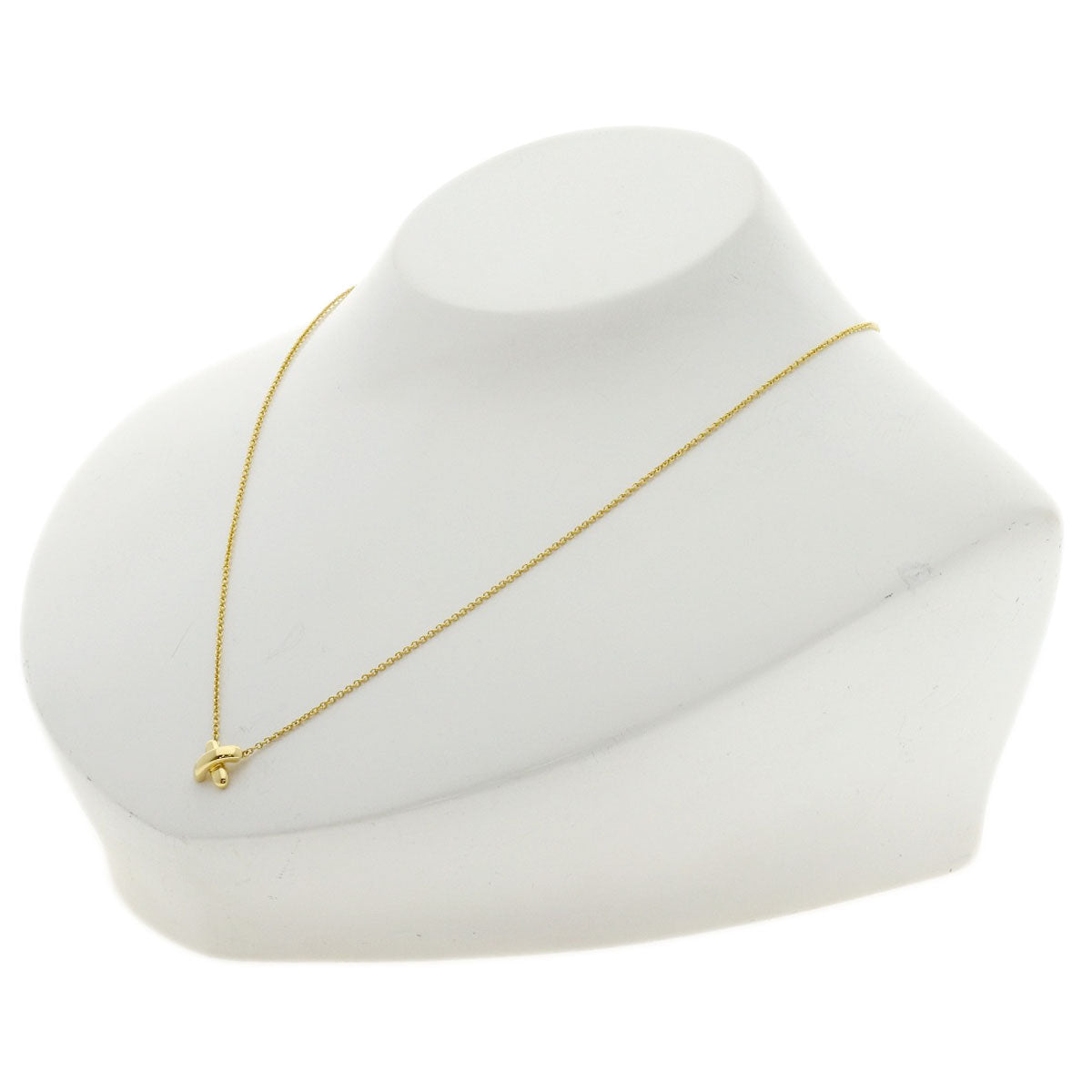 TIFFANY&Co. Cross-stitch Necklace K18 Yellow Gold Ladies [Used]