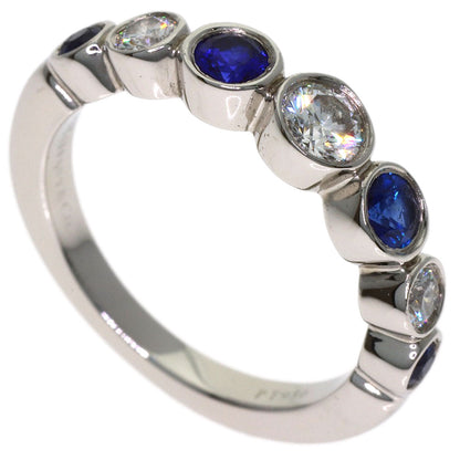 TIFFANY&Co. Jazz Graduated Diamond Sapphire Ring Platinum PT950 Ladies [Used]