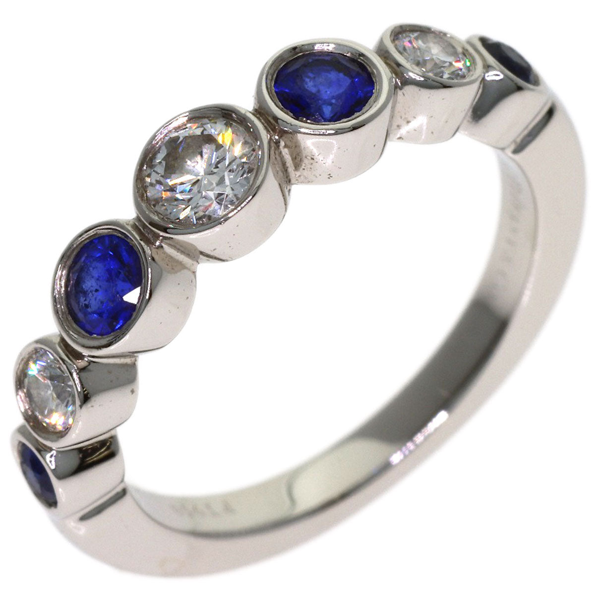 TIFFANY&Co. Jazz Graduated Diamond Sapphire Ring Platinum PT950 Ladies [Used]