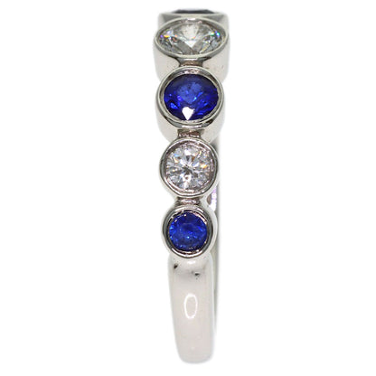 TIFFANY&Co. Jazz Graduated Diamond Sapphire Ring Platinum PT950 Ladies [Used]