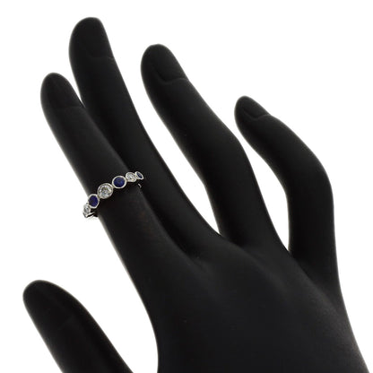 TIFFANY&Co. Jazz Graduated Diamond Sapphire Ring Platinum PT950 Ladies [Used]