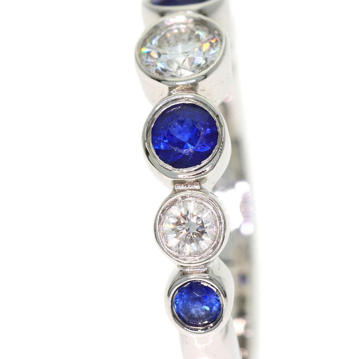 TIFFANY&Co. Jazz Graduated Diamond Sapphire Ring Platinum PT950 Ladies [Used]