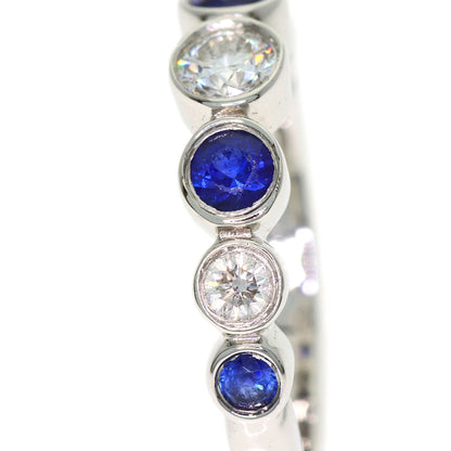 TIFFANY&Co. Jazz Graduated Diamond Sapphire Ring Platinum PT950 Ladies [Used]