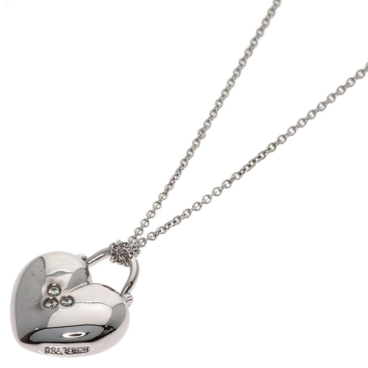 TIFFANY&Co. Sentimental Heart Rock Diamond Necklace K18 White Gold Ladies [Used]