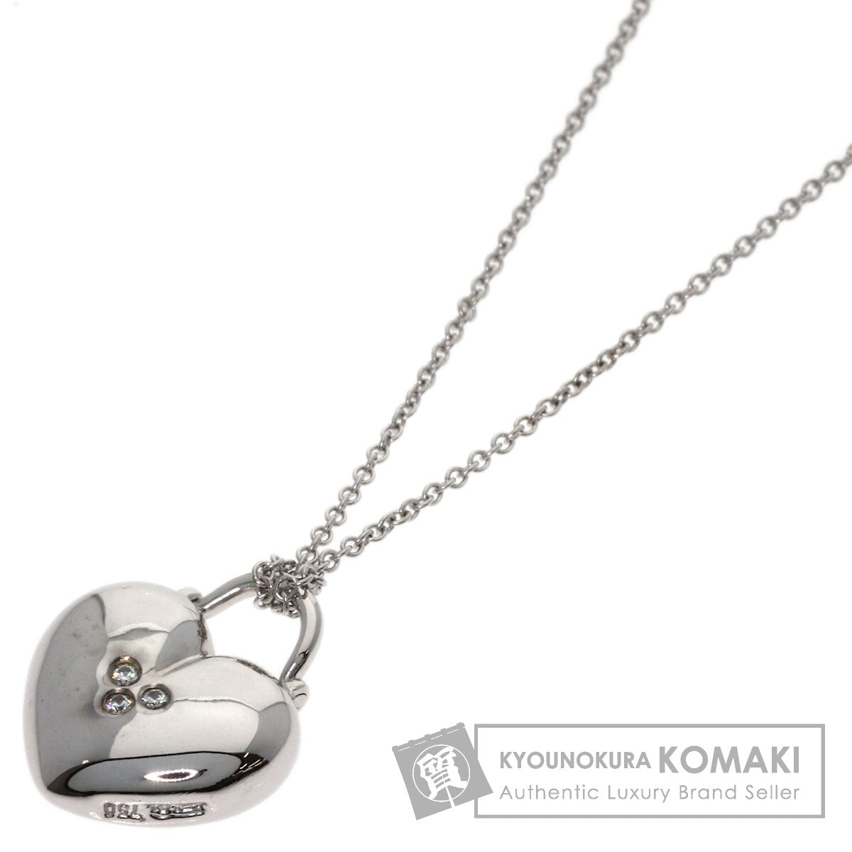 TIFFANY&Co. Sentimental Heart Rock Diamond Necklace K18 White Gold Ladies [Used]