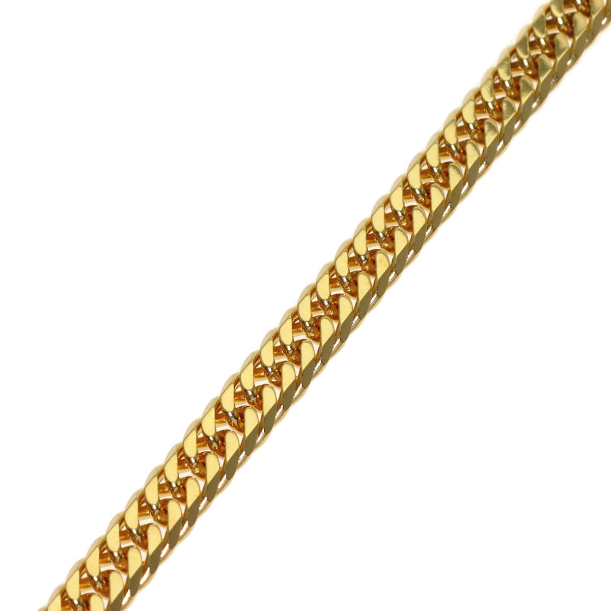 Curb chain Kihei W6 side Bracelet K18 Yellow Gold 10.2g　Ladies