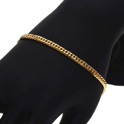 Curb chain Kihei W6 side Bracelet K18 Yellow Gold 10.2g　Ladies
