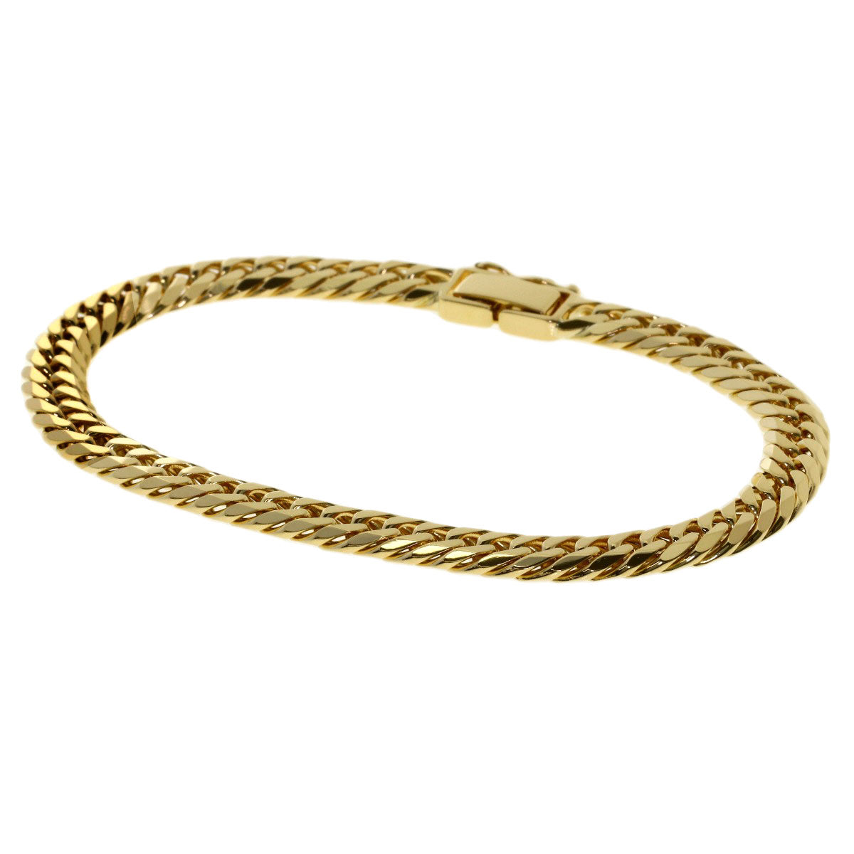 Curb chain Kihei W6 side Bracelet K18 Yellow Gold 20g　mens