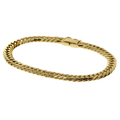 Curb chain Kihei W6 side Bracelet K18 Yellow Gold 20g　mens