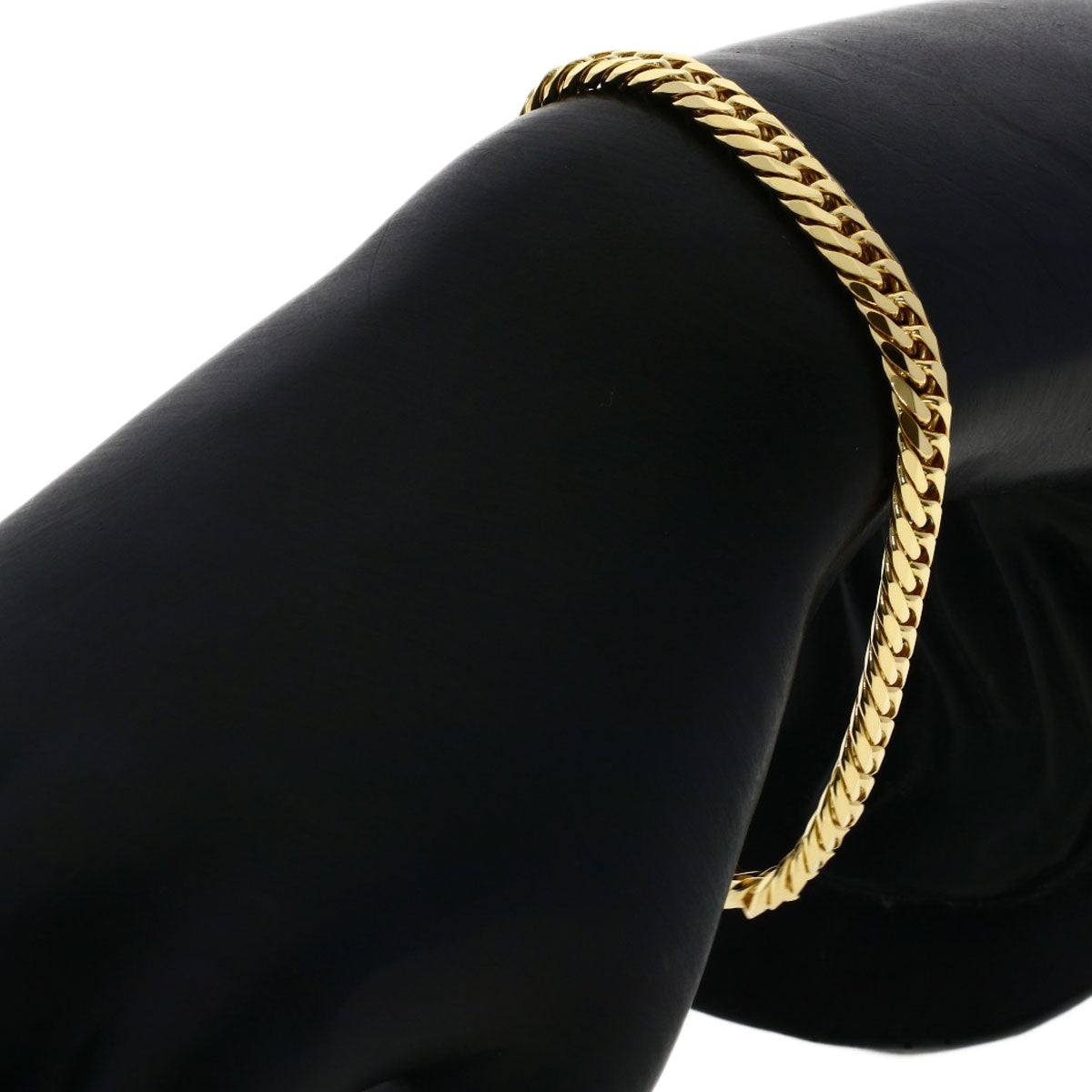Curb chain Kihei W6 side Bracelet K18 Yellow Gold 20g　mens