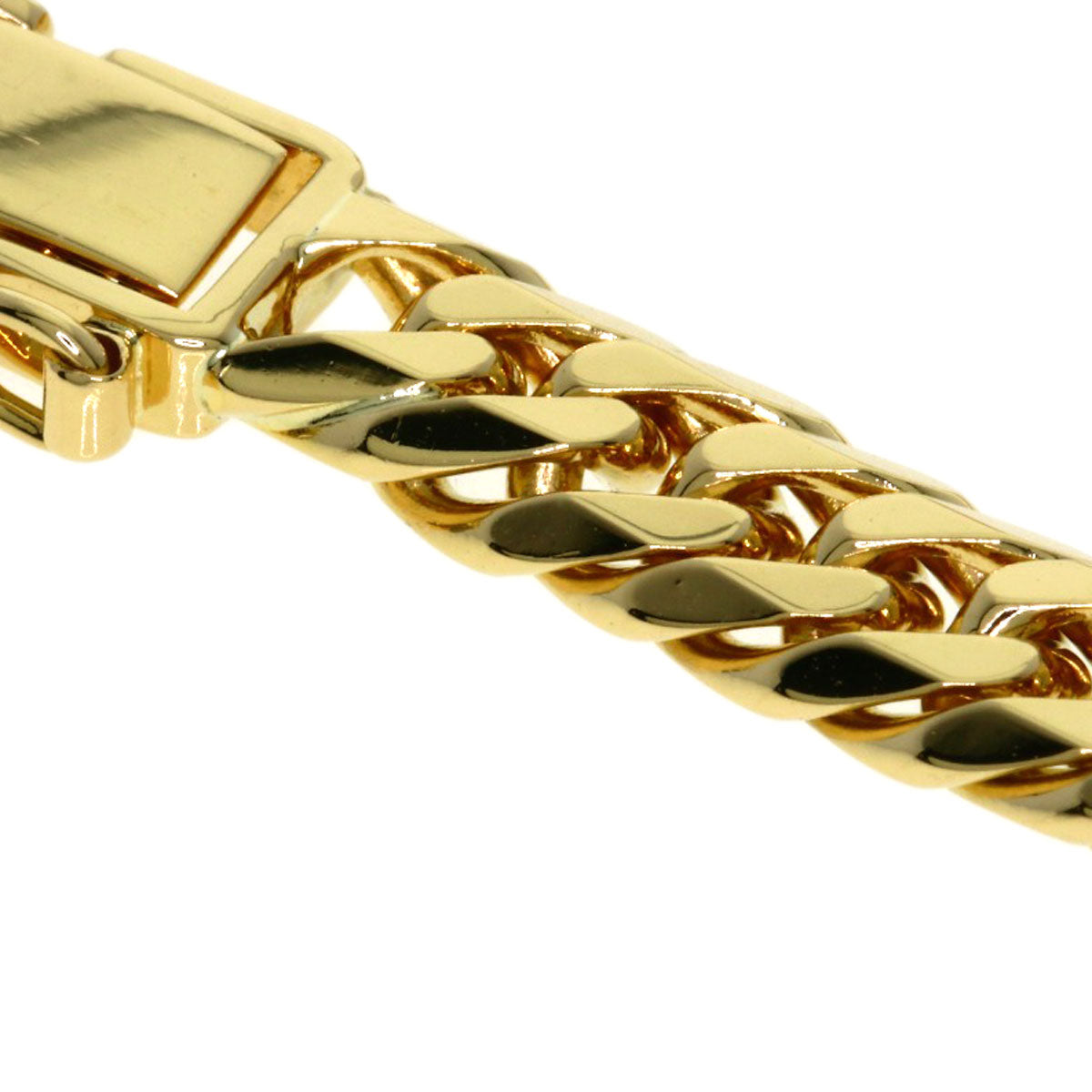 Curb chain Kihei W6 side Bracelet K18 Yellow Gold 20g　mens