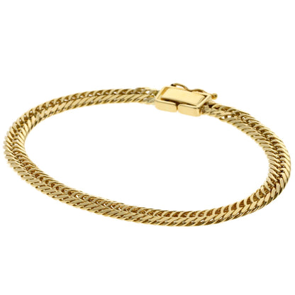 Curb chain, triple 8-sided. Bracelet K18 Yellow Gold 10.4g　mens