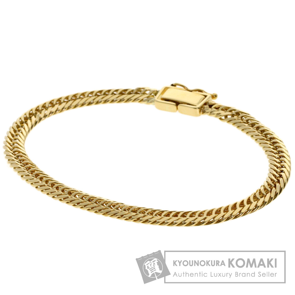 Curb chain, triple 8-sided. Bracelet K18 Yellow Gold 10.4g　mens