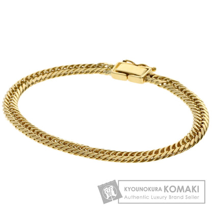 Curb chain, triple 8-sided. Bracelet K18 Yellow Gold 10.4g　mens