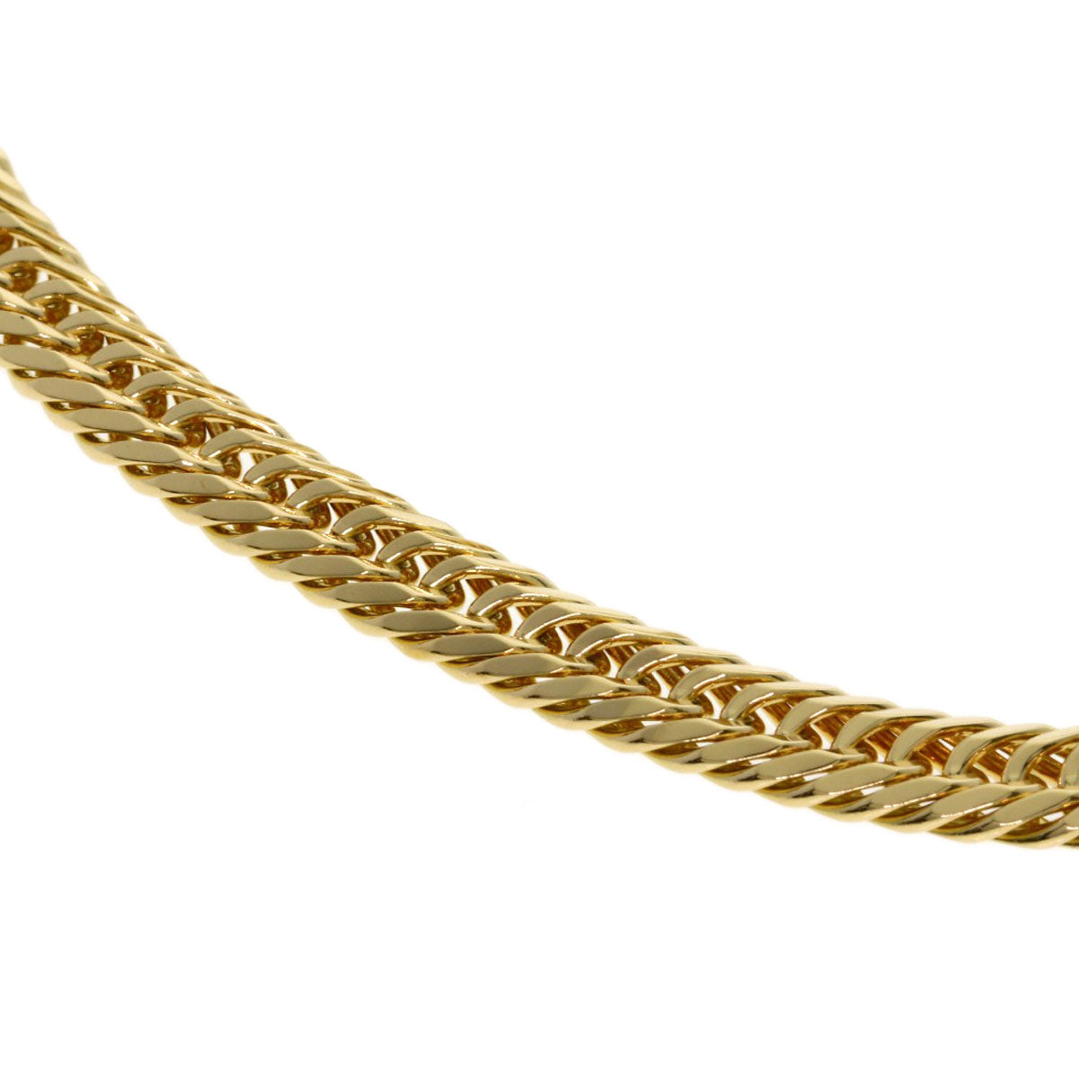 Curb chain, triple 8-sided. Bracelet K18 Yellow Gold 10.4g　mens