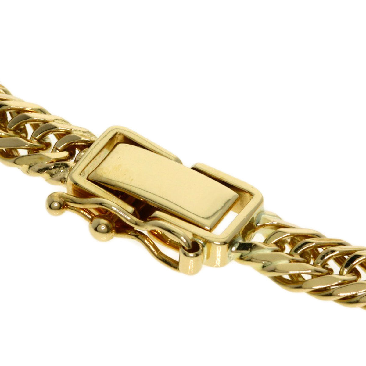 Curb chain, triple 8-sided. Bracelet K18 Yellow Gold 10.4g　mens