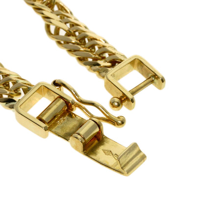 Curb chain, triple 8-sided. Bracelet K18 Yellow Gold 10.4g　mens