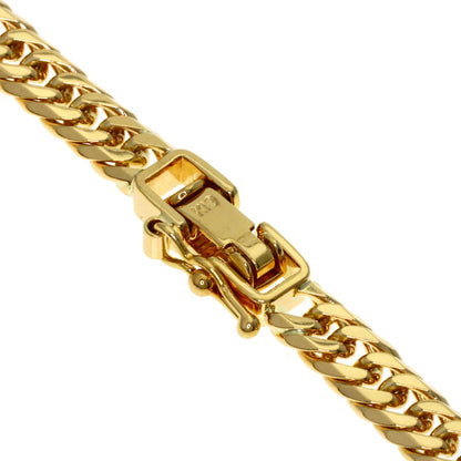 Curb chain Kihei W6 side Bracelet K18 Yellow Gold 10g　Ladies