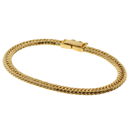 Curb chain, triple 8-sided. Bracelet K18 Yellow Gold 10.8g　mens