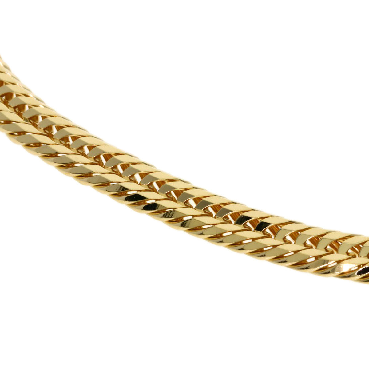 Curb chain, triple 8-sided. Bracelet K18 Yellow Gold 10.8g　mens