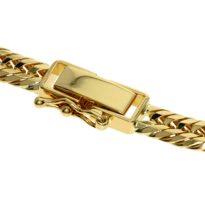 Curb chain, triple 8-sided. Bracelet K18 Yellow Gold 10.8g　mens