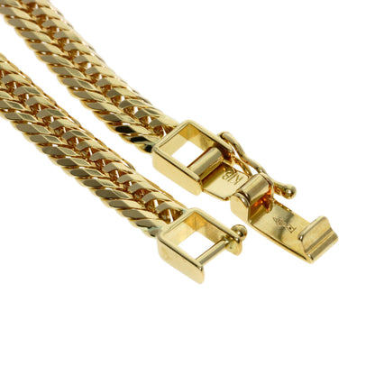 Curb chain, triple 8-sided. Bracelet K18 Yellow Gold 10.8g　mens