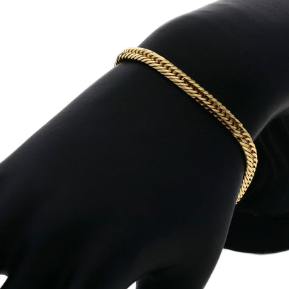 Curb chain, triple 8-sided. Bracelet K18 Yellow Gold 10.8g　mens