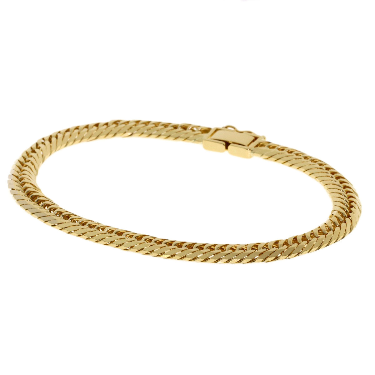 Curb chain, triple 10-sided. Bracelet K18 Yellow Gold 20g　mens
