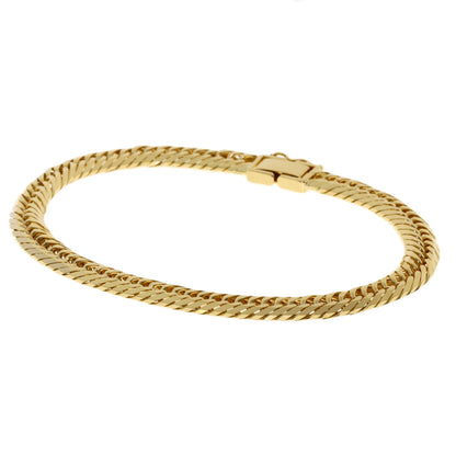 Curb chain, triple 10-sided. Bracelet K18 Yellow Gold 20g　mens