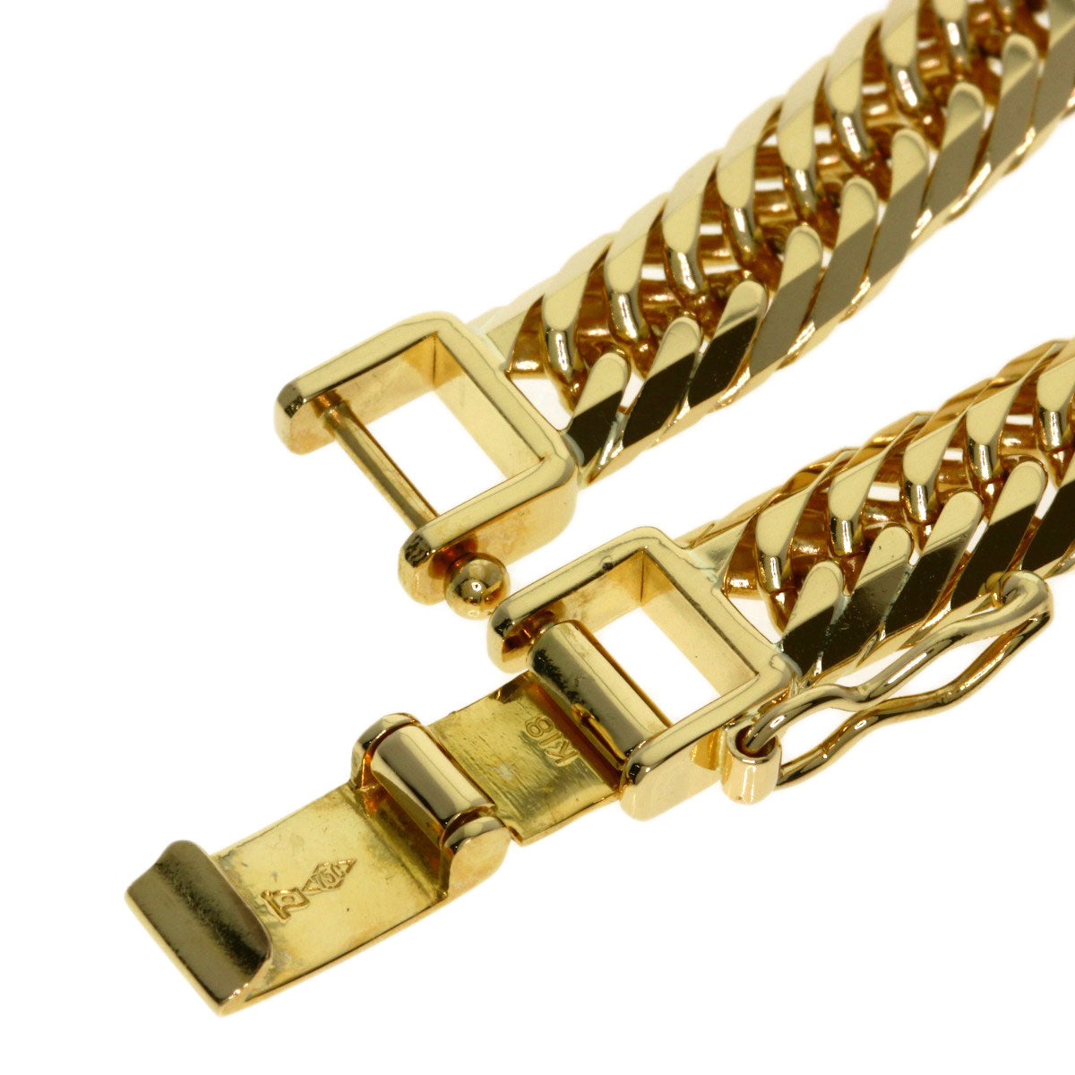 Curb chain, triple 10-sided. Bracelet K18 Yellow Gold 20g　mens