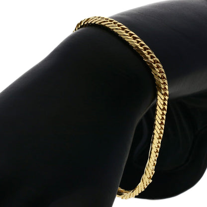 Curb chain, triple 10-sided. Bracelet K18 Yellow Gold 20g　mens