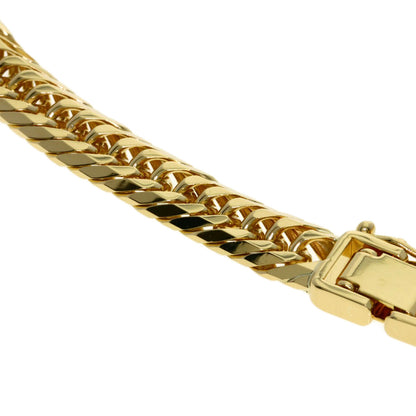 Curb chain, triple 10-sided. Bracelet K18 Yellow Gold 20g　mens