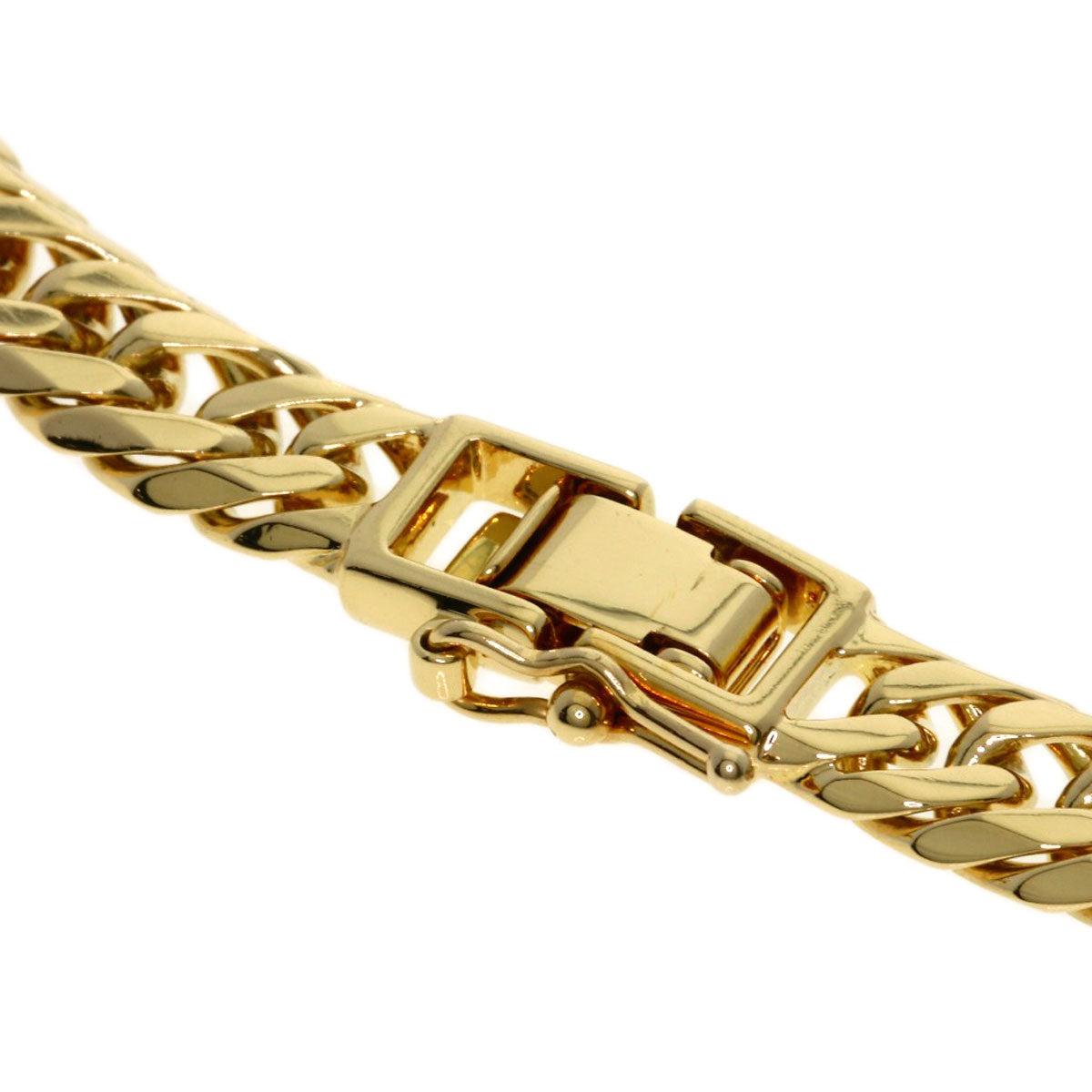 Curb chain Kihei W6 side Bracelet K18 Yellow Gold 20.4g　mens