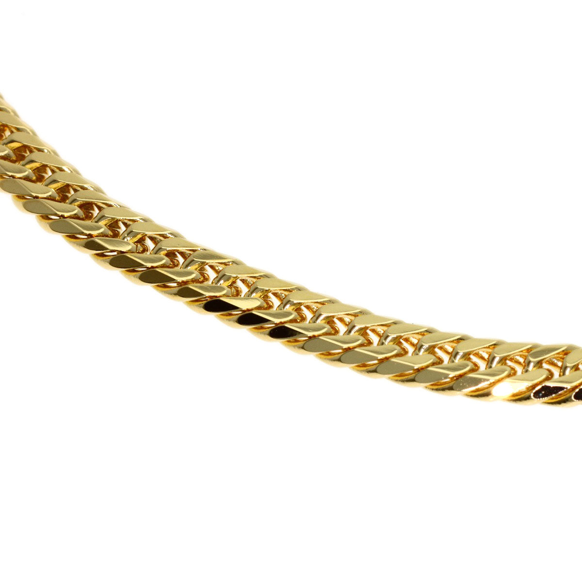 Curb chain Kihei W6 side Bracelet K18 Yellow Gold 10.2g　mens