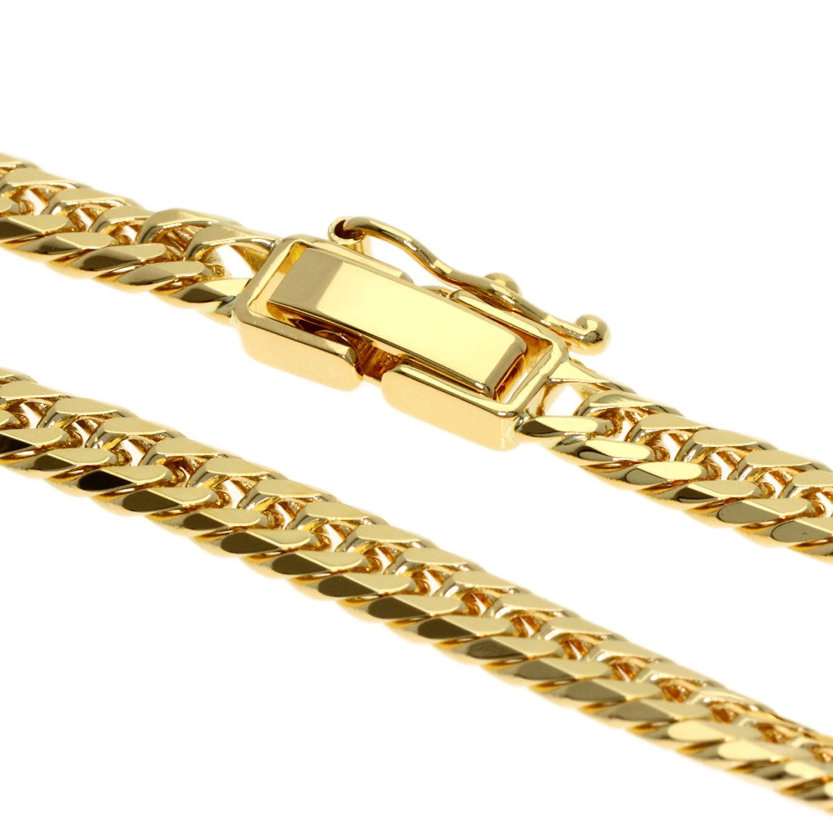 Curb chain Kihei W6 side Bracelet K18 Yellow Gold 10.2g　mens