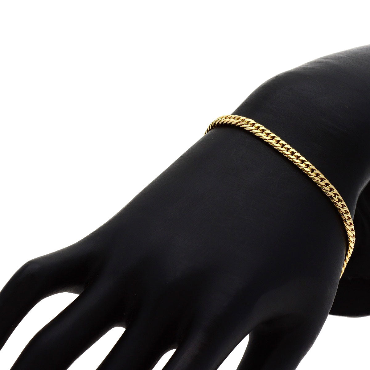 Curb chain Kihei W6 side Bracelet K18 Yellow Gold 10.2g　mens