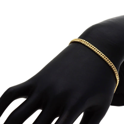 Curb chain Kihei W6 side Bracelet K18 Yellow Gold 10.2g　mens