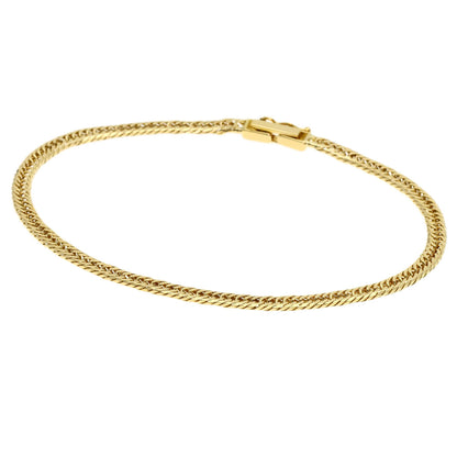 Curb chain, triple 8-sided. Bracelet K18 Yellow Gold 5g　Ladies