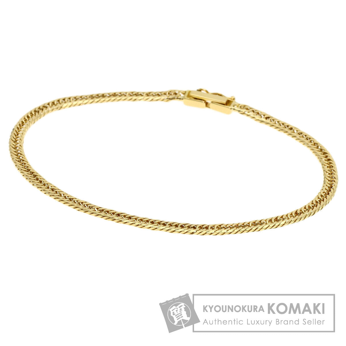 Curb chain, triple 8-sided. Bracelet K18 Yellow Gold 5g　Ladies