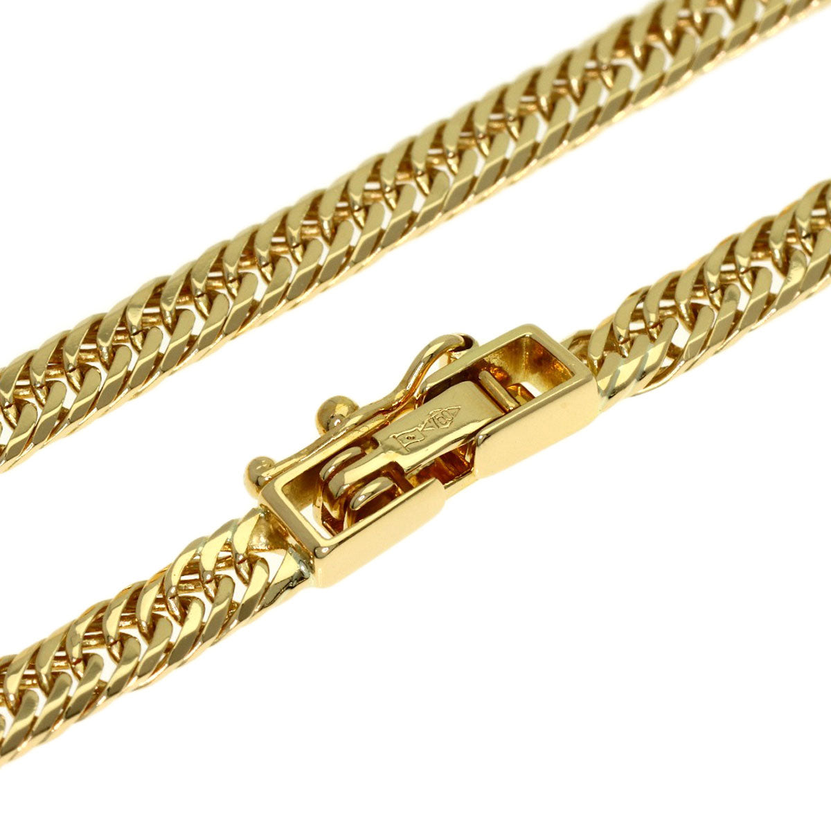 Curb chain, triple 8-sided. Bracelet K18 Yellow Gold 5g　Ladies