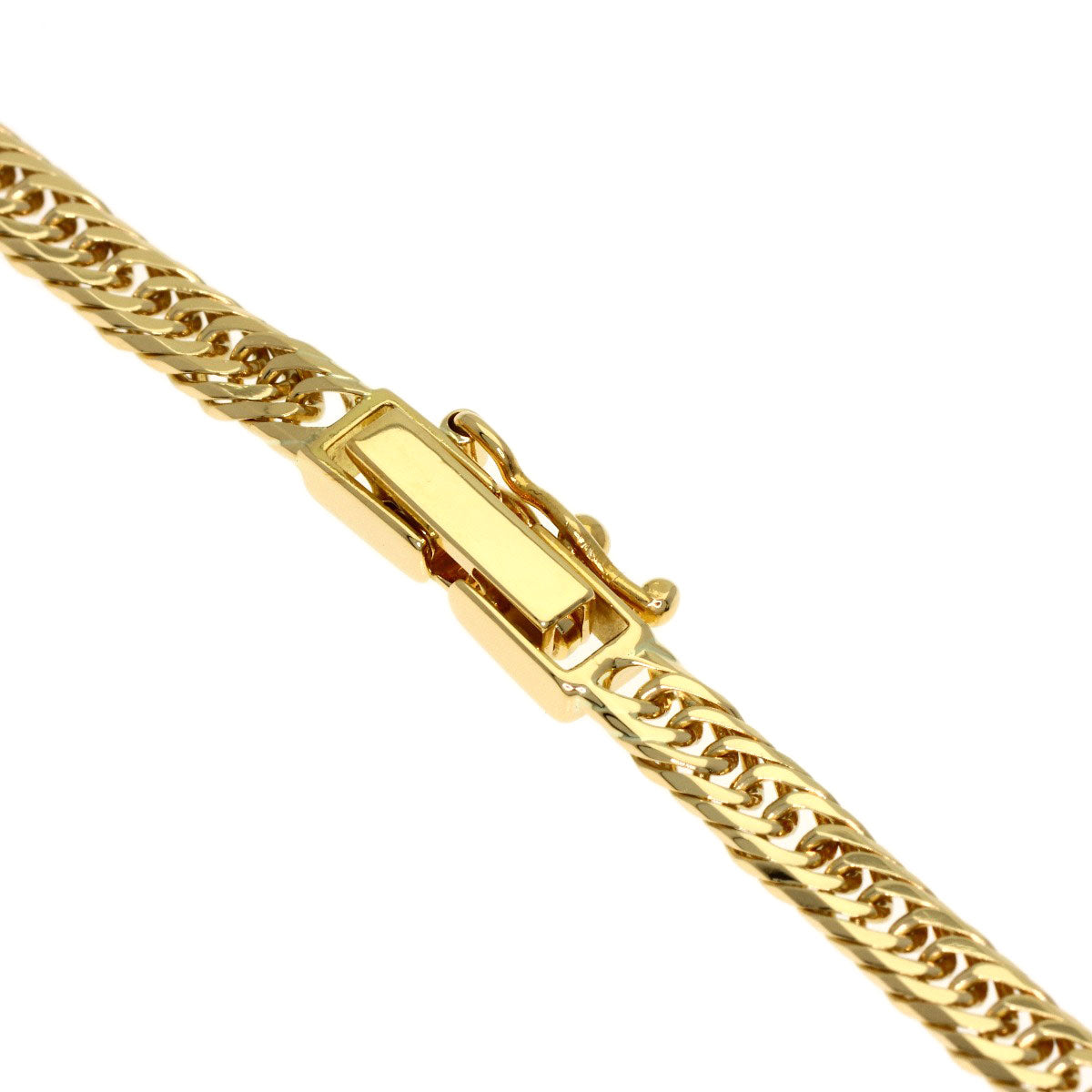 Curb chain, triple 8-sided. Bracelet K18 Yellow Gold 5g　Ladies