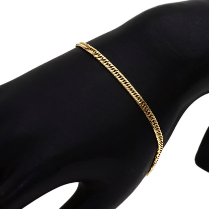 Curb chain, triple 8-sided. Bracelet K18 Yellow Gold 5g　Ladies